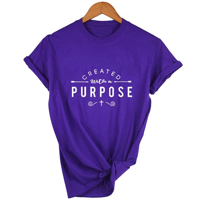 Created with A Purpose Women’s T-Shirt - 33A1-FSTPP- / L - 33A1-FSTPP- / XL - 33A1-FSTPP- / S - 33A1-FSTPP- / XXL - 33A1-FSTPP- / M