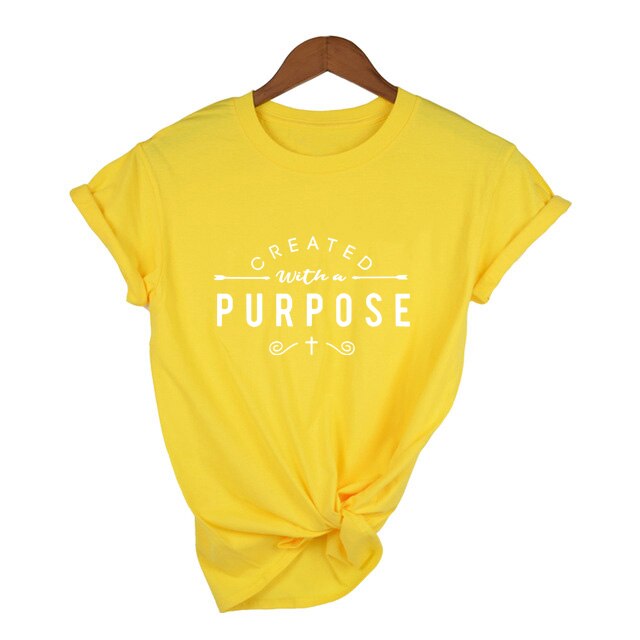 Created with A Purpose Women’s T-Shirt - 33A1-FSTYE- / XL - 33A1-FSTYE- / L - 33A1-FSTYE- / M - 33A1-FSTYE- / XXL - 33A1-FSTYE- / S