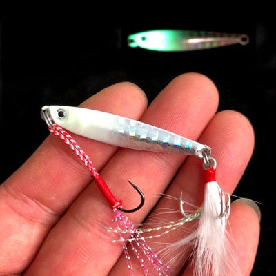 Glow Jigs / Jig bait / Translucent - Glow Silver Body / 7g