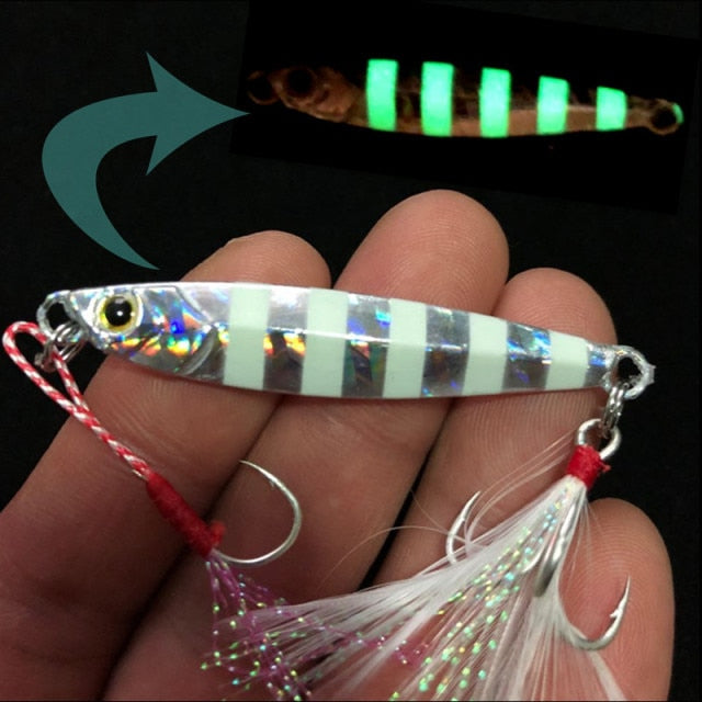 Glow Jigs / Jig bait / Translucent - H White Silver Glow / 10g - H White Silver Glow / 20g - H White Silver Glow / 15g - H White Silver Glow / 24g - H White Silver Glow / 7g - H White Silver Glow / 5g