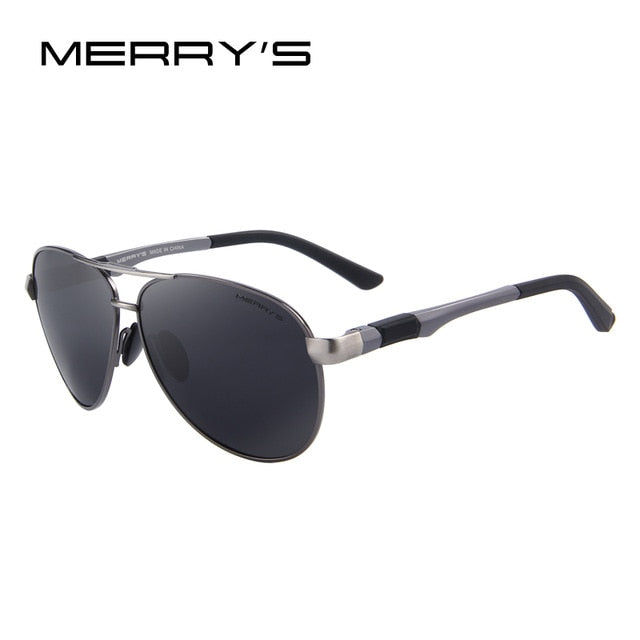 MERRYS DESIGN Men Classic Pilot Sunglasses - C02 Gray Black