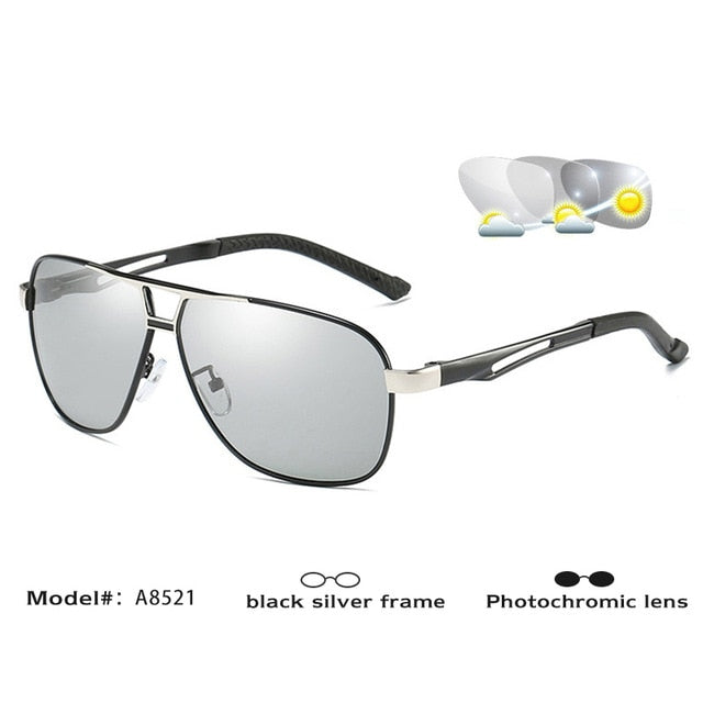 LIOUMO Aviation Polarized Men's Sunglasses - A8521BS-Black silver