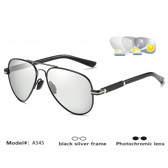 LIOUMO Aviation Polarized Men's Sunglasses - A545BS-black silver