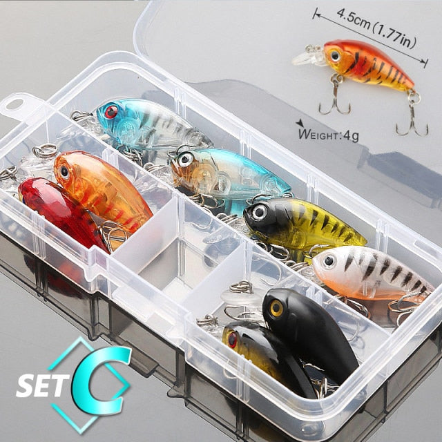 Mixed Colors Fishing Lure Set 5/8pcs - SetC 8pcs 4g 4.5cm