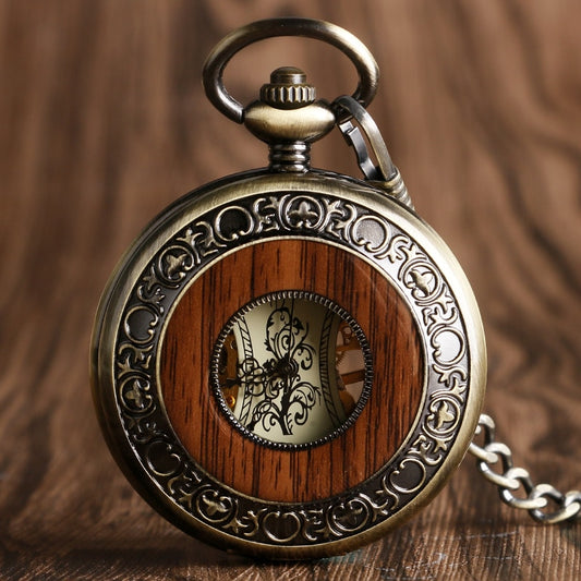 Vintage Wood Pocket Watch