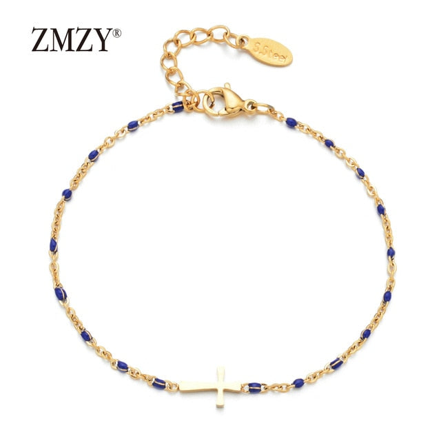 Boho Thin Style Christian Bracelet - blue