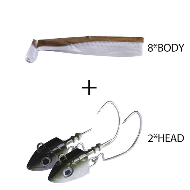 HUNTHOUSE Black Minnow Jig Head & Body - 008 / 100mm  jig head 25g