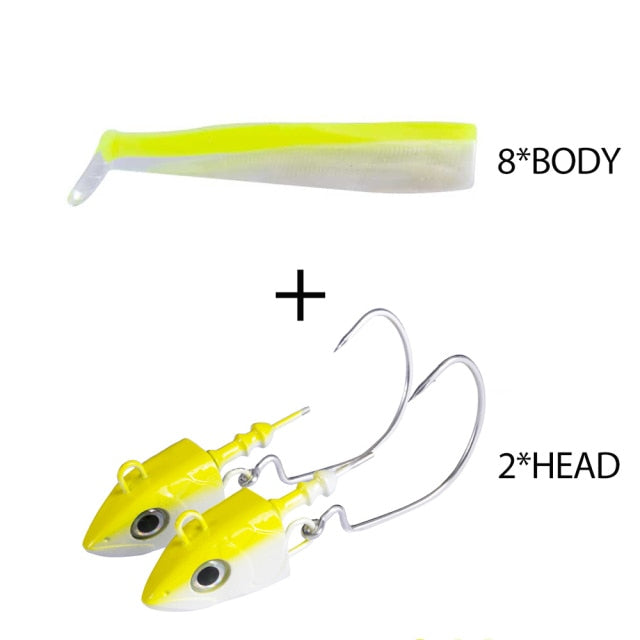 HUNTHOUSE Black Minnow Jig Head & Body - 011 / 100mm  jig head 25g