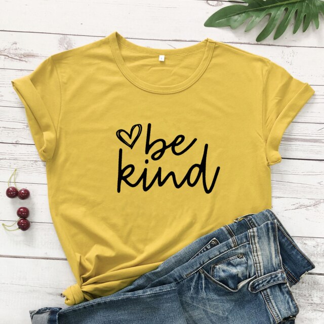 Be Kind Heart Scripture Women’s T-shirt - mustard-black text / XXXL / China - mustard-black text / XXL / China - mustard-black text / XL / China - mustard-black text / L / China - mustard-black text / M / China - mustard-black text / S / China