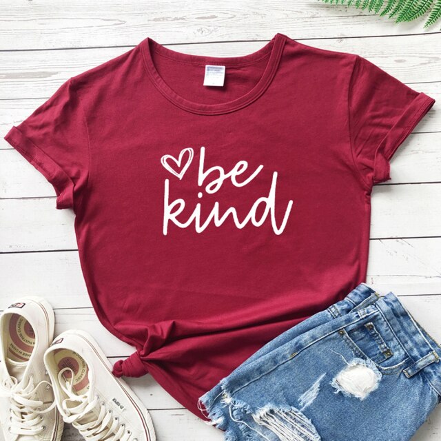 Be Kind Heart Scripture Women’s T-shirt - burgundy-white text / XXXL / China - burgundy-white text / XXL / China - burgundy-white text / XL / China - burgundy-white text / L / China - burgundy-white text / M / China - burgundy-white text / S / China