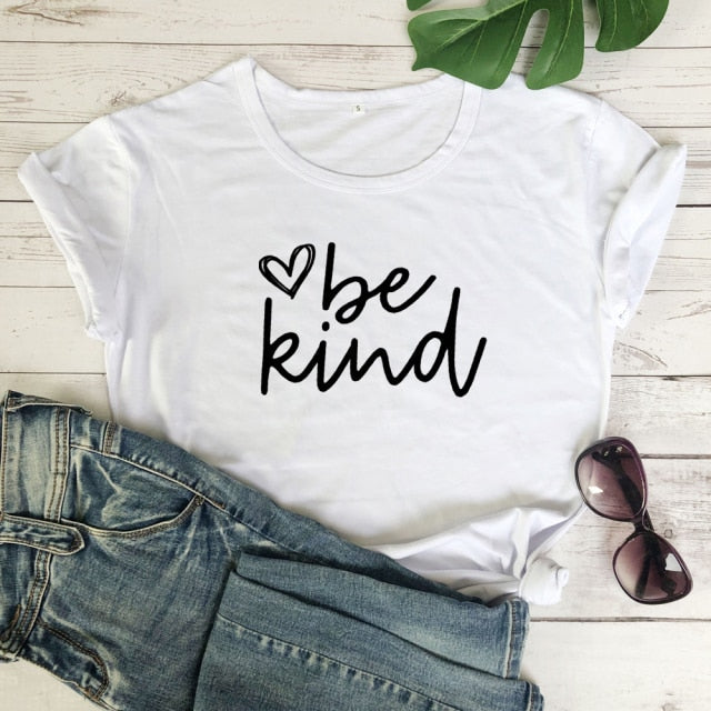 Be Kind Heart Scripture Women’s T-shirt - white-black text / XXXL / China - white-black text / XXL / China - white-black text / XL / China - white-black text / L / China - white-black text / M / China - white-black text / S / China