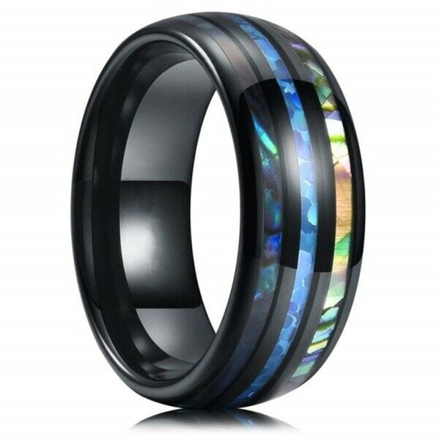 8mm Fashion Luxury Carbide Ring / Wood Inlay - 13 / K - 12 / K - 11 / K - 6 / K - 10 / K - 9 / K - 8 / K - 7 / K