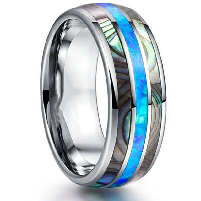 8mm Fashion Luxury Carbide Ring / Wood Inlay - 6 / I - 10 / I - 9 / I - 8 / I - 7 / I - 13 / I - 12 / I - 11 / I