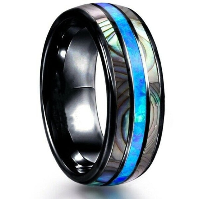 8mm Fashion Luxury Carbide Ring / Wood Inlay - 13 / J - 12 / J - 11 / J - 6 / J - 10 / J - 9 / J - 8 / J - 7 / J