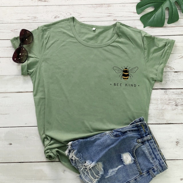 Bee Kind T-shirt Ship - olive / M / China - olive / L / China - olive / S / China - olive / XXXL / China - olive / XL / China - olive / XXL / China