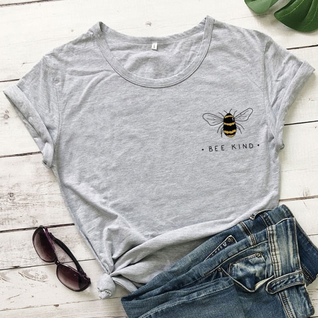 Bee Kind T-shirt Ship - gray / S / China - gray / M / China - gray / L / China - gray / XL / China - gray / XXL / China - gray / XXXL / China