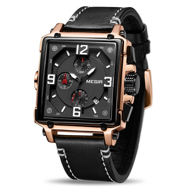 MEGIR Luxury Watch - Rose black / China - Rose black / Russian Federation