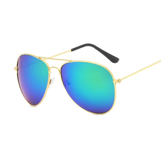 Fashion Luxury Women’s Aviation Sunglasses - Gold Green