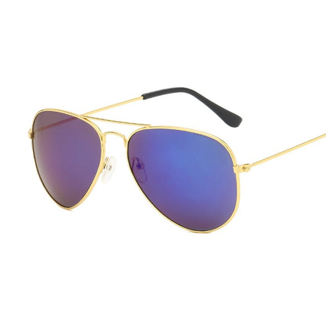 Fashion Luxury Women’s Aviation Sunglasses - Gold Blue