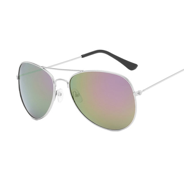 Fashion Luxury Women’s Aviation Sunglasses - Silver Purple