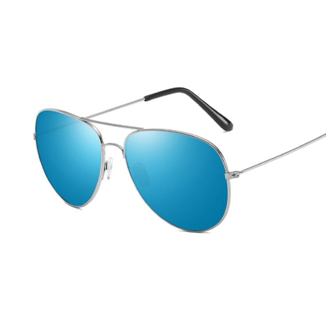 Fashion Luxury Women’s Aviation Sunglasses - Silver Blue