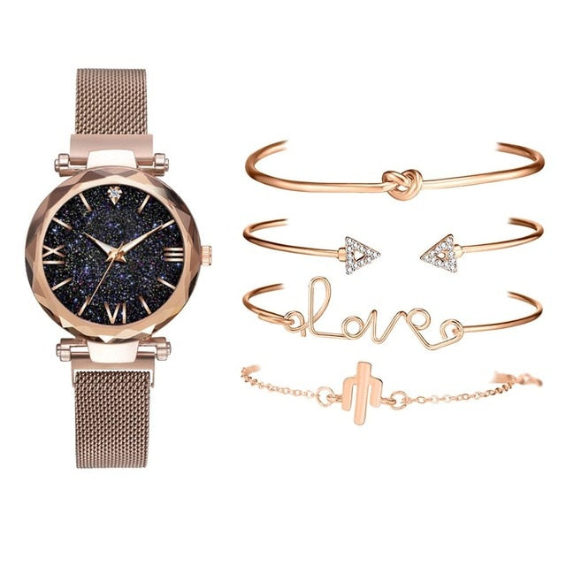 Luxury Rose Gold Dial Watch - Rose