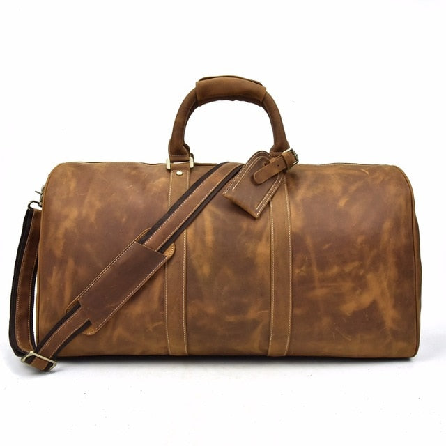 Men Genuine Leather Travel Bag - Brown 1 (60cm) / China - Brown 1 (60cm) / Russian Federation