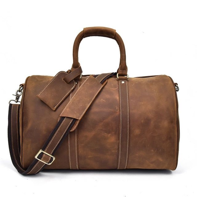 Men Genuine Leather Travel Bag - Brown 3 (45cm) / China - Brown 3 (45cm) / Russian Federation