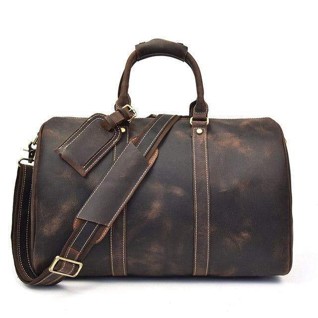 Men Genuine Leather Travel Bag - Brown 4 (45cm) / China - Brown 4 (45cm) / Russian Federation