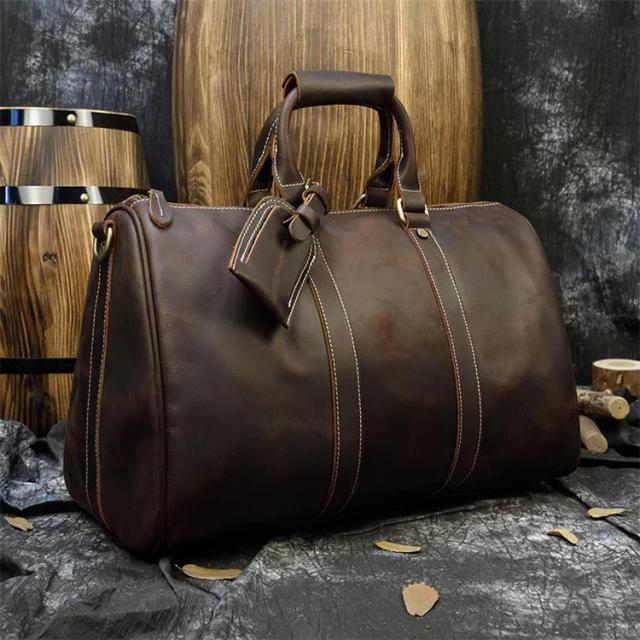 Men Genuine Leather Travel Bag - Brown 6 (45cm) / China - Brown 6 (45cm) / Russian Federation