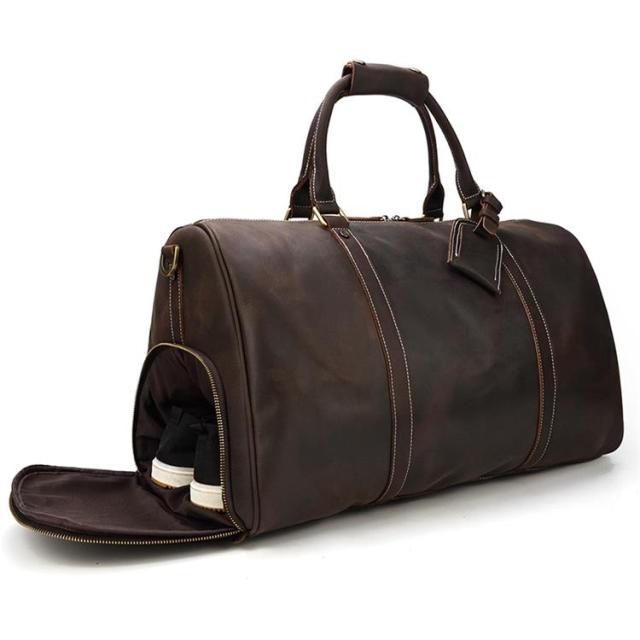 Men Genuine Leather Travel Bag - Brown 8(53cm) / China - Brown 8(53cm) / Russian Federation