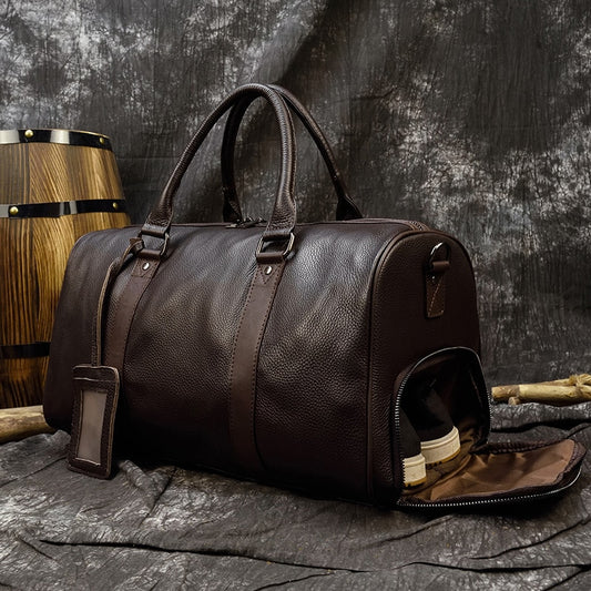 Genuine Leather Men / Women Travel Bag