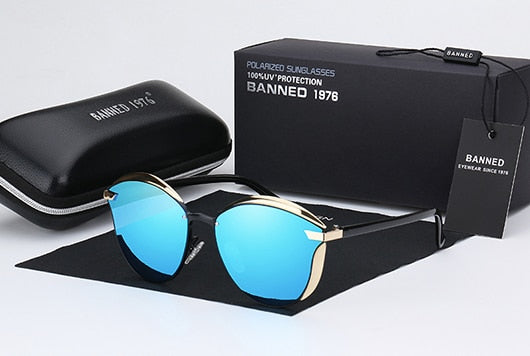 BANNED 1976 Luxury Women Sunglasses - blue / Full leather box