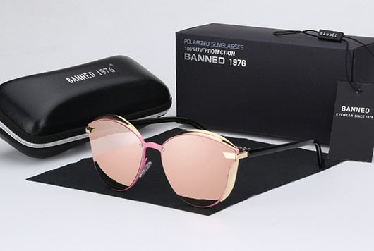 BANNED 1976 Luxury Women Sunglasses - pink / Full leather box