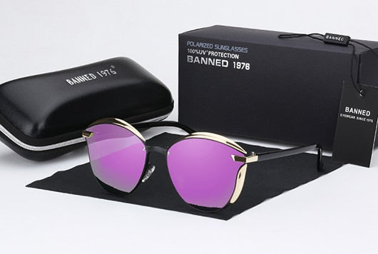 BANNED 1976 Luxury Women Sunglasses - purple / Full leather box