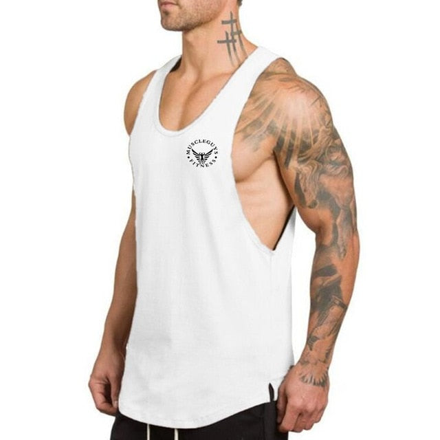 Gym Clothing Cotton Tank Top - White01 / XL - White01 / L - White01 / M - White01 / XXL