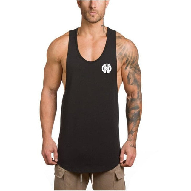 Gym Clothing Cotton Tank Top - black37 / XL - black37 / L - black37 / M - black37 / XXL