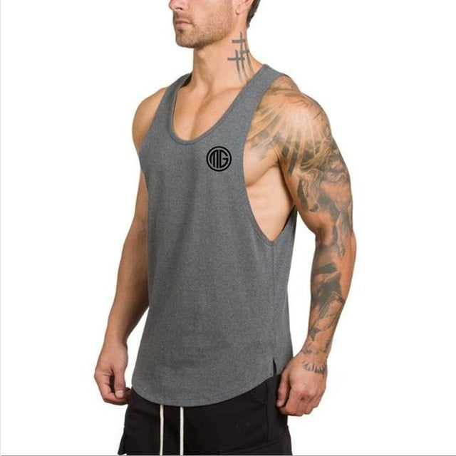 Gym Clothing Cotton Tank Top - Dark grey02 / XL - Dark grey02 / L - Dark grey02 / M - Dark grey02 / XXL