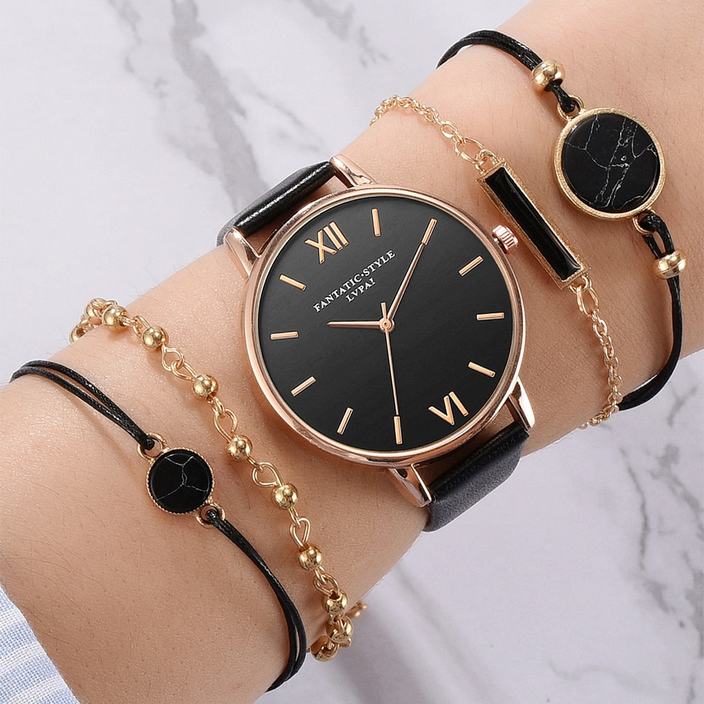 5pcs Set Women's Luxury Quartz Watch / Bracelets