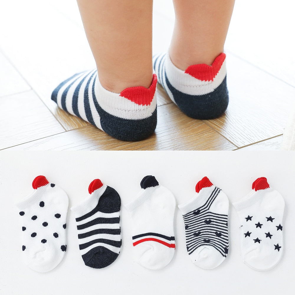 5Pairs/lot 0-2Y Cute Lovely Short Baby Socks