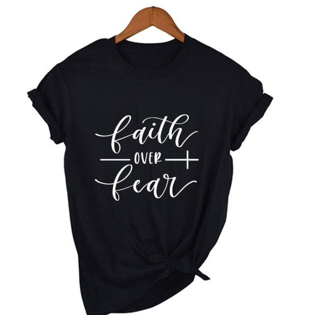 Faith Over Fear Women’s T-Shirt - 33W6-FSTBK- / S - 33W6-FSTBK- / XXL - 33W6-FSTBK- / XL - 33W6-FSTBK- / L - 33W6-FSTBK- / M