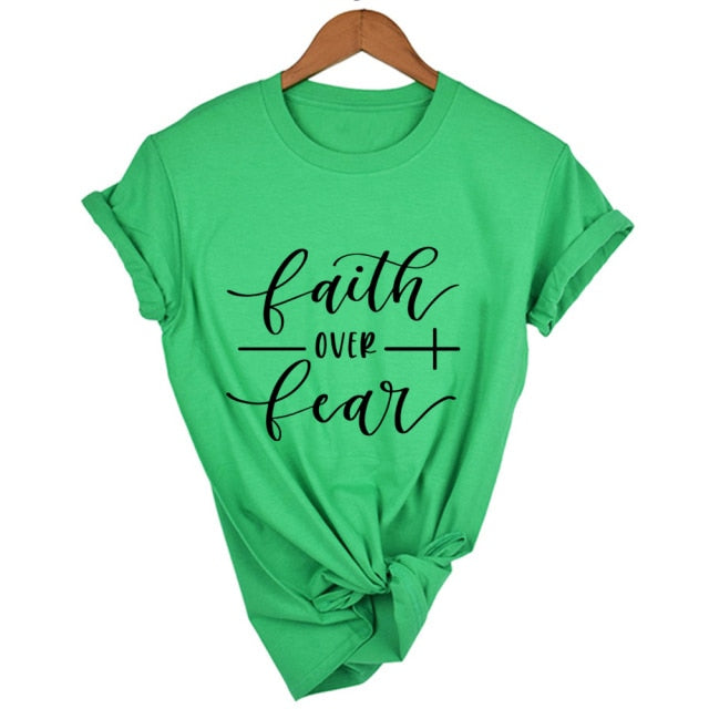 Faith Over Fear Women’s T-Shirt - D327-FSTGN- / XXL - D327-FSTGN- / XL - D327-FSTGN- / L - D327-FSTGN- / M - D327-FSTGN- / S