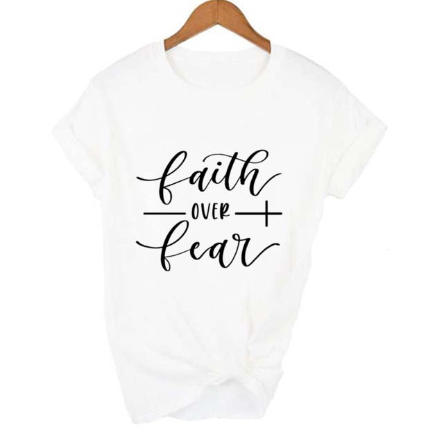 Faith Over Fear Women’s T-Shirt - D327-FSTWH- / XL - D327-FSTWH- / L - D327-FSTWH- / M - D327-FSTWH- / S - D327-FSTWH- / XXL