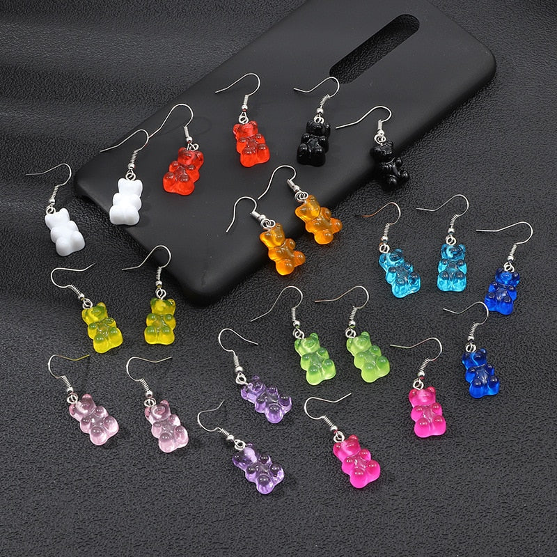 Polychromatic Bear Earrings