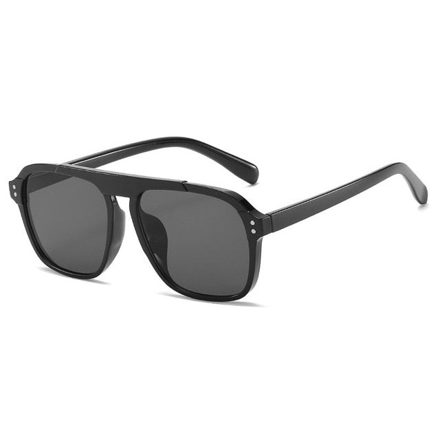 SO&EI Oversized Square Women Sunglasses - Black grey