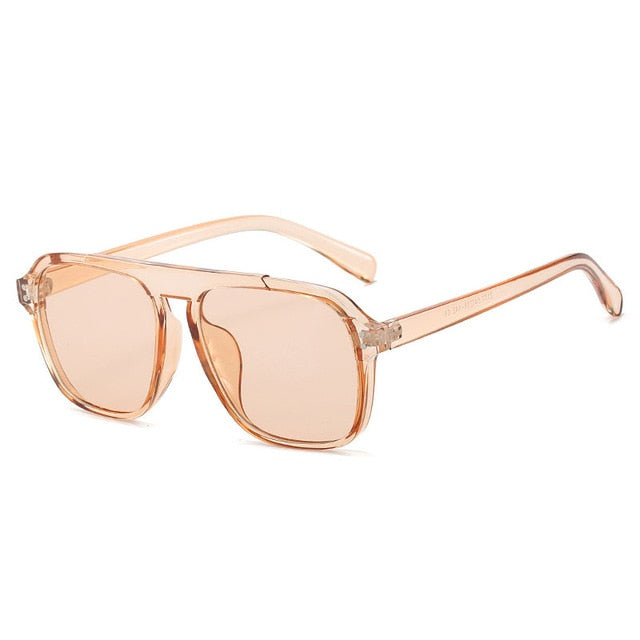 SO&EI Oversized Square Women Sunglasses - Tea champagne