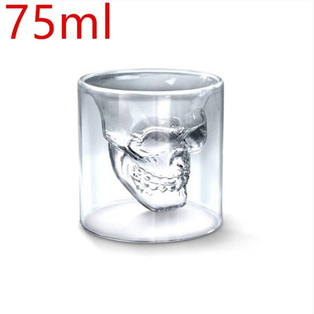 Skull Glass Whisky Glasses and Bottle - A