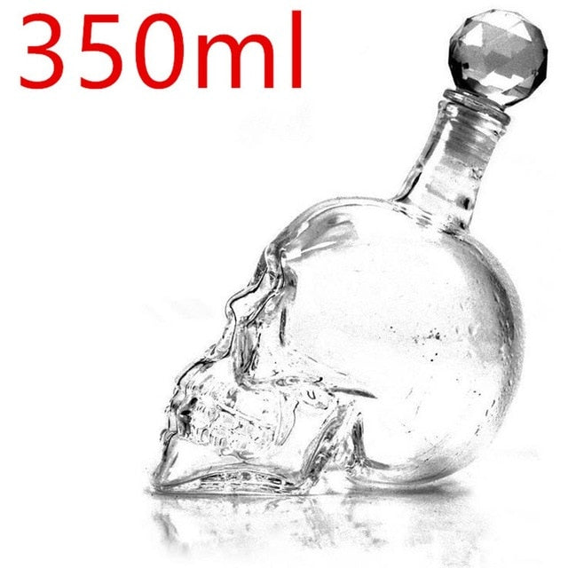 Skull Glass Whisky Glasses and Bottle - C