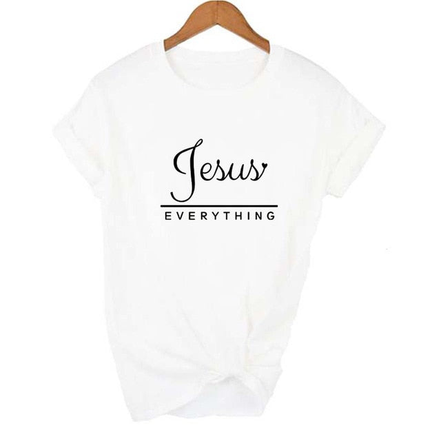 Jesus Everything Slogan Women's T-Shirt - White / L - White / M - White / XXL - White / XL - White / S