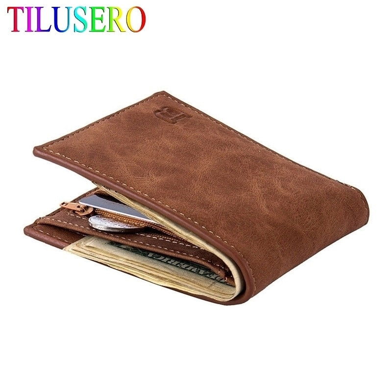 2020 New Leather Men's Wallet With Coin Bag Zipper